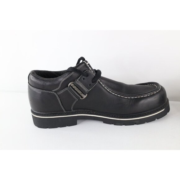 Vtg 90s Y2K NY Lug Co Lugz Mens 15 Heavyweight Leather Moc Chukkas Boots Black main image 8